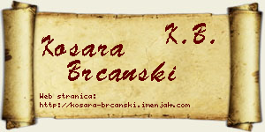 Kosara Brcanski vizit kartica